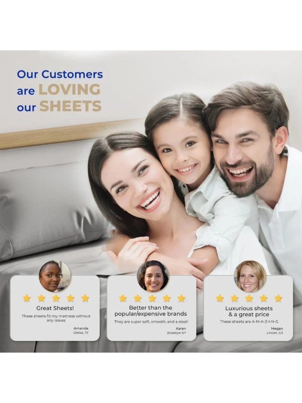 Organic Cotton California King Sheets Set - Soft, Cooling Percale, 4PC Floral